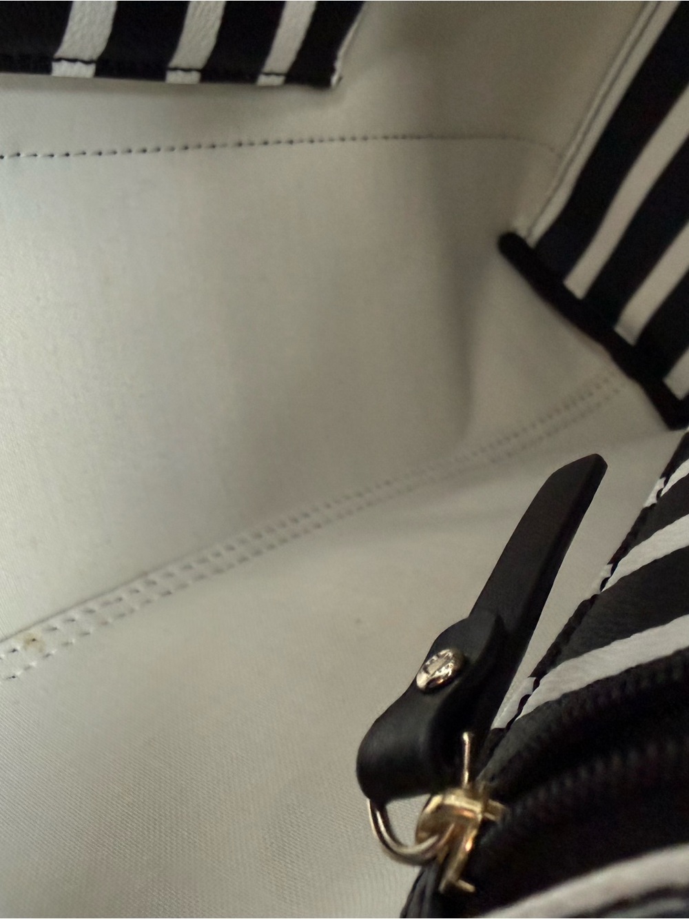 kate spade Black and White Striped Tote - Picture 10 of 16